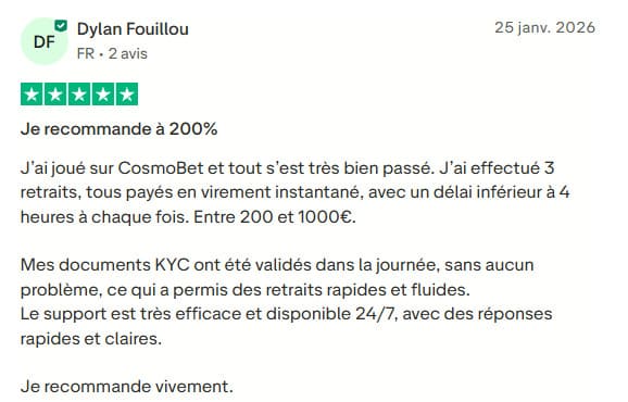 Cosmobet Casino avis