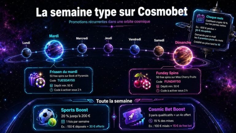 Cosmobet Casino semaine type